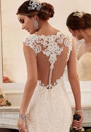 Красивые и изысканные спинки свадебных платьев