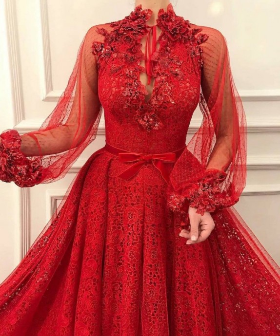 Шикарные элементы красных вечерних платьев