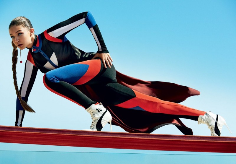 Ashton Eaton, Gigi Hadid for Vogue US by Mario Testino