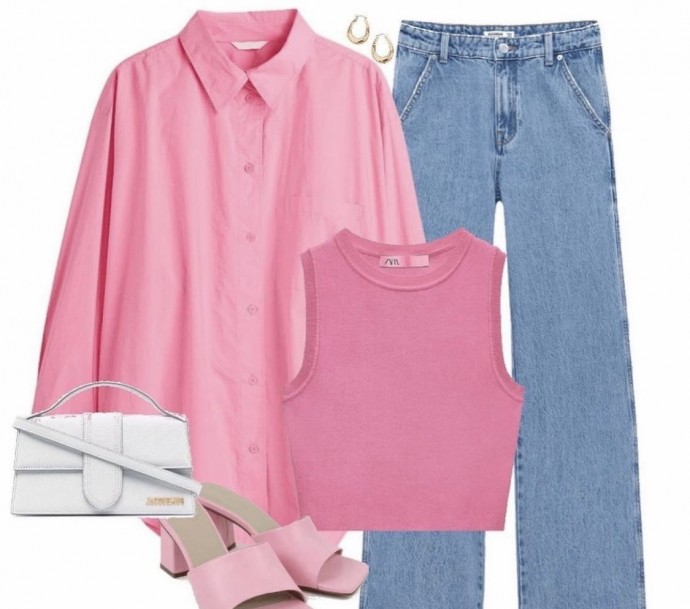 Розовая рубашка как базовая вещь