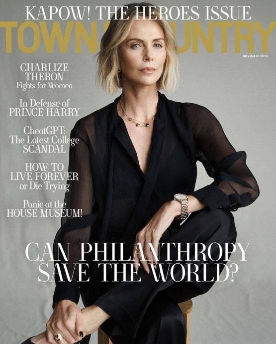 Шарлиз Терон (Charlize Theron) в фотосессии для журнала TOWN & COUNTRY (2023)