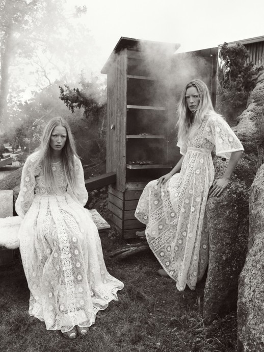 Raquel Zimmermann & Erika Linder for Vogue Paris by Mikael Jansson