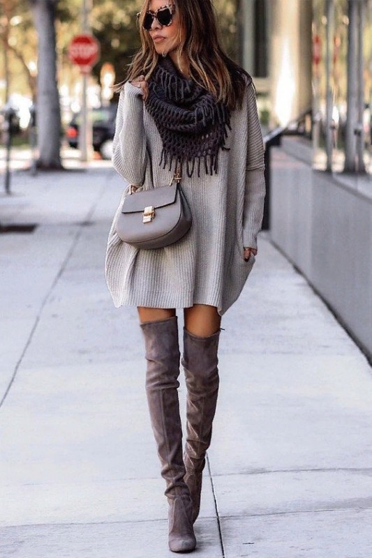 Платье-свитер в холодное время года — стильно и уютно