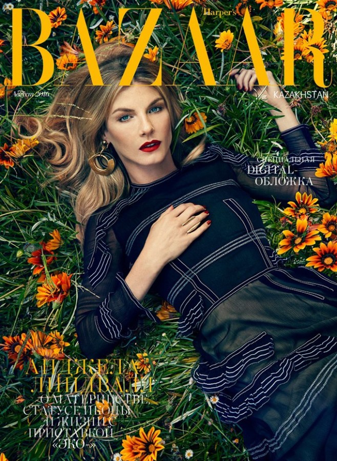 Angela Lindvall for Harper’s Bazaar Kazakhstan by Sophy Holland