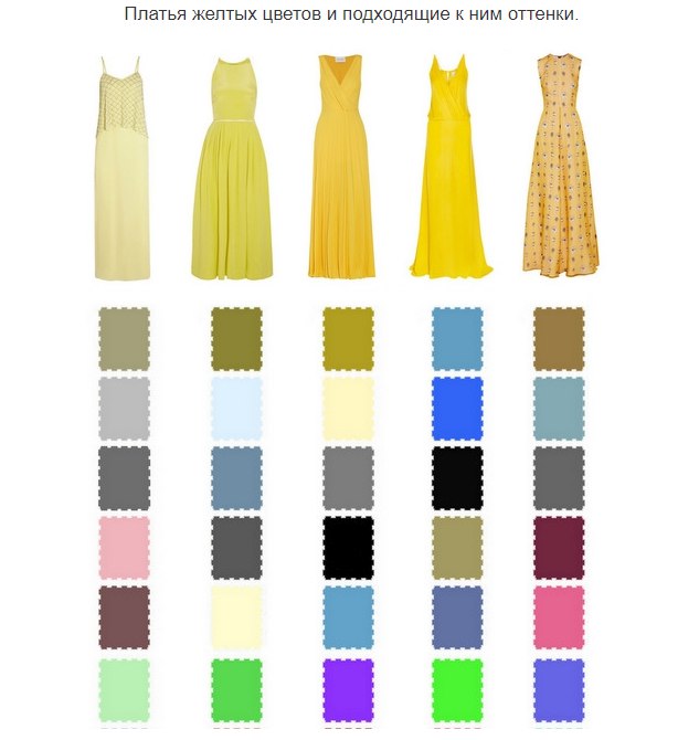 С чем стильно сочетать платья разных цветов и подходящиe к ним оттeнки