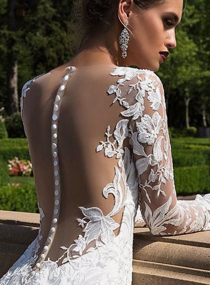 Красивые и изысканные спинки свадебных платьев