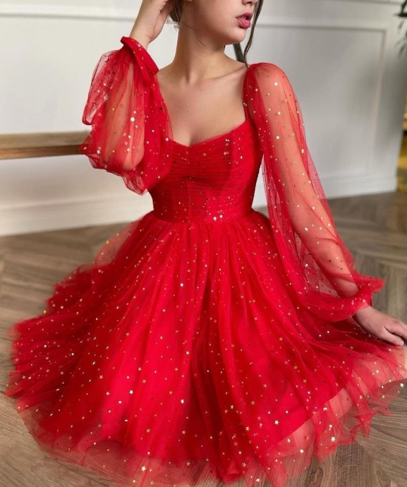 Подборка ярких платьев в красном цвете