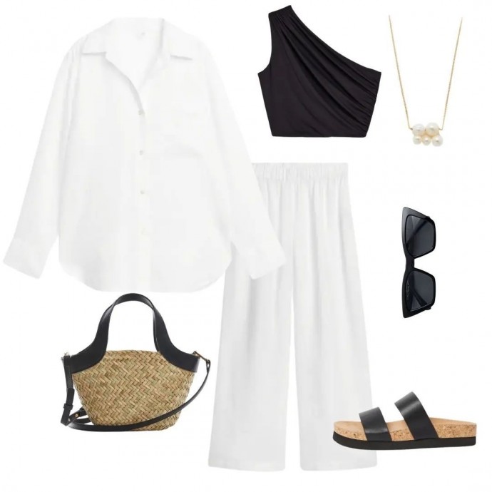 Базовый гардероб с белой рубашкой