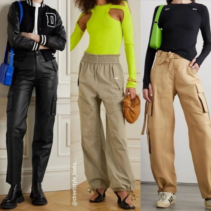 27 стильных идей образов с брюками-карго