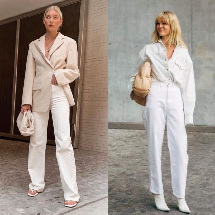 Белые джинсы. Примеры стилизации в разное время года