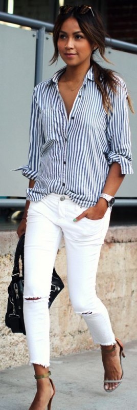 Отличная подборка с белыми джинсами