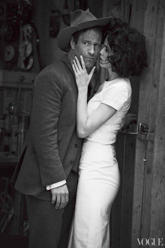 Lara Stone and Aaron Eckhart by Peter Lindbergh