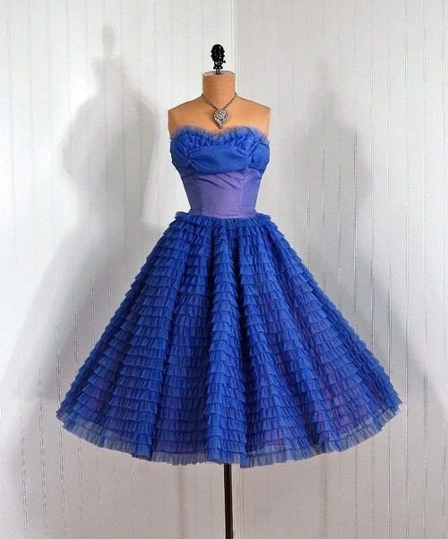 Синие винтажные платья - очаровательны