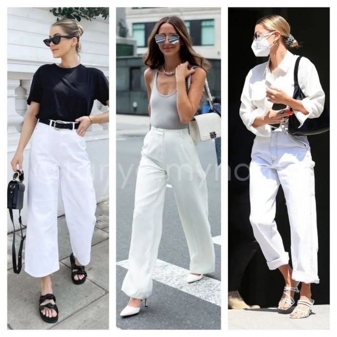 Белые джинсы и брюки незаменимы летом