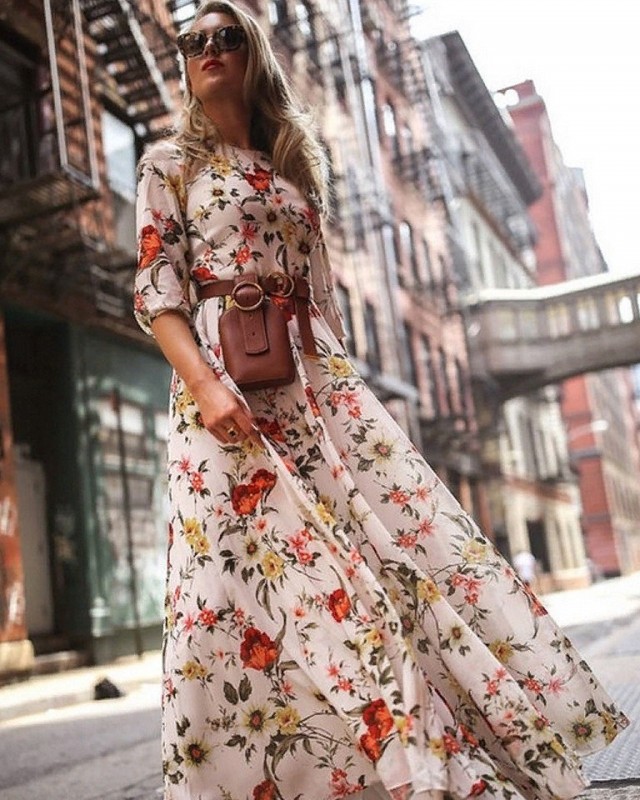 Потрясающие платья с цветочными принтами