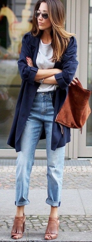 Красивые образы с джинсами и пиджаком