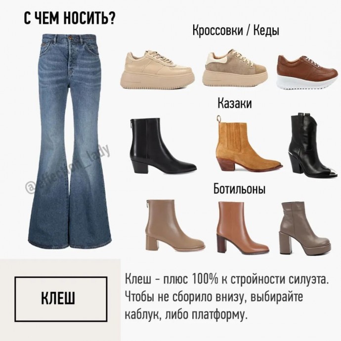 Как выбрать обувь под джинсы