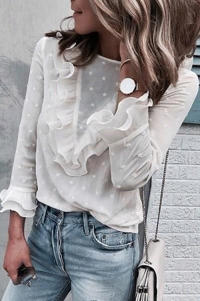 Элегантные белые блузки и рубашки в стильных сочетаниях
