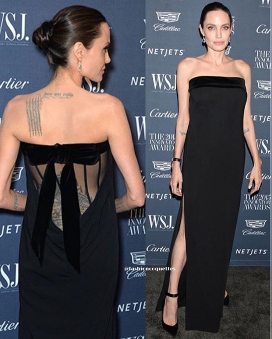 Анджелина Джоли и ее выходы в черных платьях