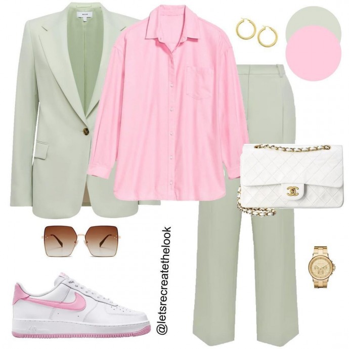 Белые и розовые кроссовки- 10 вариантов нарядов