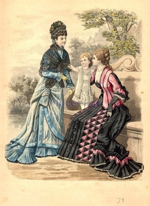 Мода 1870-х годов на иллюстрациях из западноевропейских журналов. Мода 1870-х годов на иллюстрациях из западноевропейских журналов.