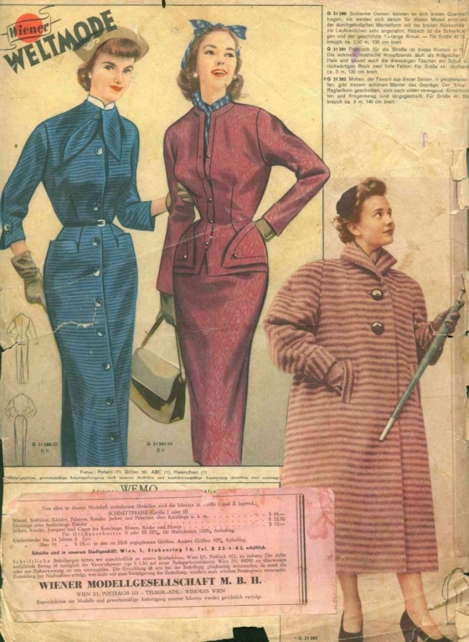 Страницы немецкого журнала мод 1950-х годов. Страницы немецкого журнала мод 1950-х годов.