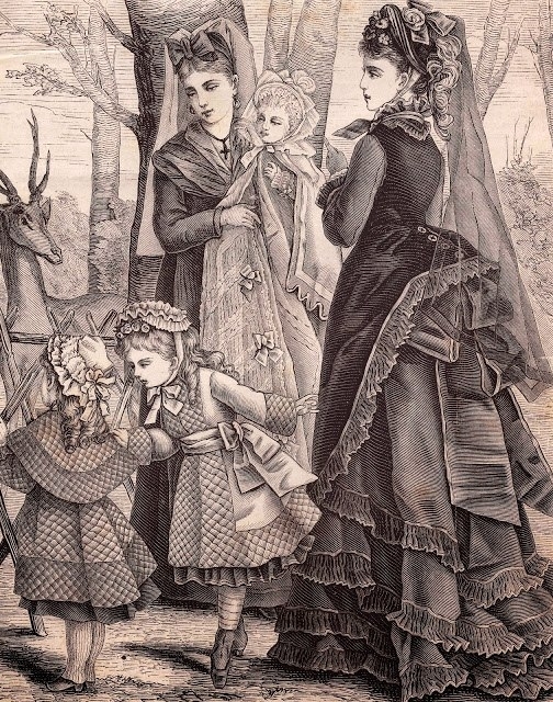 Детская и женская мода 1874 года.