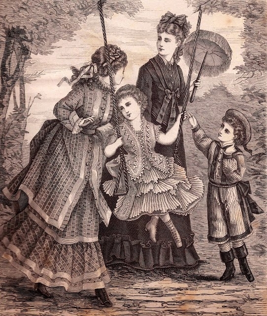 Детская и женская мода 1874 года. Детская и женская мода 1874 года.