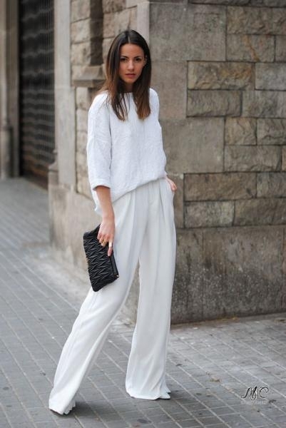 Total white look.