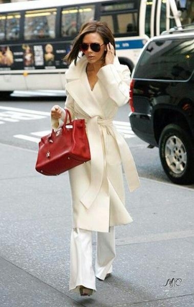 Total white look.