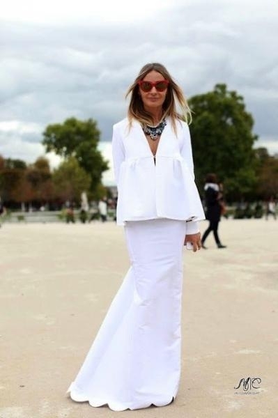 Total white look. Total white look.