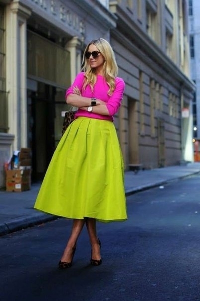 Образы в стиле color blocking.