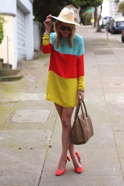 Образы в стиле color blocking.