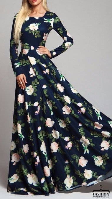Женственные платья макси с цветочным принтом