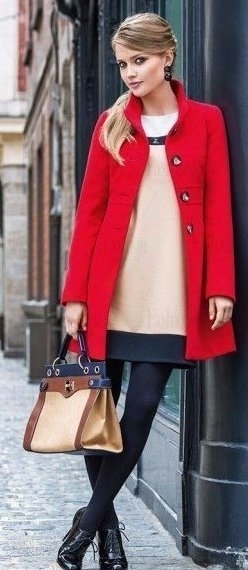 Красное пальто и сочетания с ним